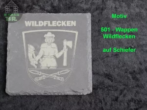 Wildflecken Wappen Untersetzer Schiefer WTA Wildflecken communitiy