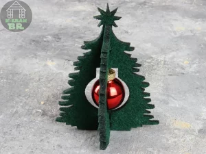 Baum 2fach mit Kugel Filz Weihnachtsdeko