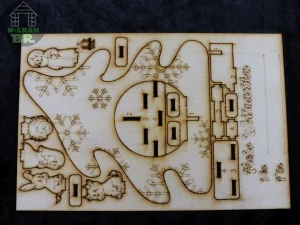 Weihnachtskarte Krippe im BaumKripperl Holzkarte