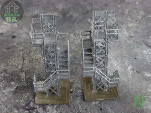 Seilstegturm für die Hindernisbahn auf der Modellbahn Spur N